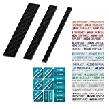 Zetto 3 Sizes Sanding Sticks with 24 PCS Adhesive Grit Sandpaper,Carbon Fibre Sanding Board Sanding Detailer Fit for Plastic Models Gundam Hobby,Ideal Sanding and Polishing Kit