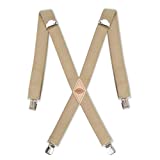 Dickies Men's 1-1/4 Solid Straight Clip Suspender, Beige, One Size