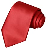 KissTies Boys' Tie Red Satin Necktie For Kids Boys Ties + Gift Box
