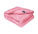 Macevia Fluffy Fleece Dog Blankets, Warm Soft Fuzzy Pets Blankets for Puppy, Small, Medium, Large Dogs and Cats, Plush Pet Throws for Bed, Couch, Sofa, Travel (24x29 Inch, Pink)