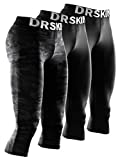 DRSKIN 3 Pack Men’s 3/4 Compression Tight Pants Base Under Layer Running Shorts Cool Dry 3 Pack (Classic (B801 2P+MBB802 1P), L)