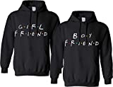 ALLNTRENDS Couple Hoodie Girlfriend Boyfriend Love Friends Gift Matching Outfits (Womens S Mens M, Black)