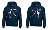 Shop4Ever Complete My Heart His & Hers Hoodie Couples Matching Sweatshirts- Men Medium Navy// Women Small Navy