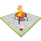 Fire Pit Mat for Deck Visible at Night, KINGXBAR Protection Grill & Patio Fire Pit Mat Hearth Rug, Fireproof Mat, Deck Protector for Wood Burning Fire Pit, Gas Fire Pit, Charcoal Grill 59"x 59"