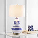 Safavieh Lighting Collection Aileen Blue/Gold Brushstroke 33-inch Bedroom Living Room Home Office Desk Nightstand Table Lamp (LED Bulb Included)