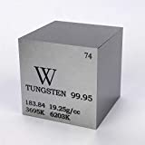 1 inch 25.4mm Tungsten Metal Cube 315g 99.95% Engraved Periodic Table W Specimen