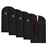 HOLYLUCK Garment Bag Suit Bag for Storage and Travel 43 inch,Suit Cover with Clear Window for Suit, Jacket, Shirt, Coat, Dresses Pack of 5