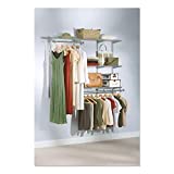 Rubbermaid Configurations Deluxe Closet Kit, Titanium, 3-6 Ft., Wire Shelving Kit with Expandable Shelving and Telescoping Rods, Custom Closet Organization System, Easy Installation