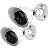 Adjustable Durable Plastic Wall Mount Outdoor Indoor Bracket and Silicone Cover Skins Protective Case for Yi Home Camera 1080p/ 720p (White, 2 Pack)