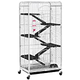 go2buy Metal 3 Doors Rats Rabbit Ferret Cage Playpen, 25.2Lx 16.9Wx 51.6H-inch White