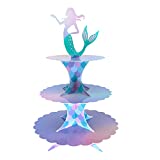 Mermaid Cake Stand 3 Tier Mermaid Party Supplies Cupcake Stand Mermaid Party Decortions for Mermaid Theme Party Baby Shower Birthday Party Supplies