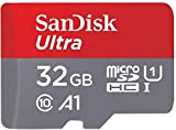 SanDisk 32GB Ultra microSDHC UHS-I Memory Card with Adapter - 98MB/s, C10, U1, Full HD, A1, Micro SD Card - SDSQUAR-032G-GN6MA