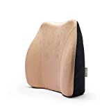 WENNEBIRD Model Q Lumbar Support Pillow, Memory Foam and Ergonomic Design, Two-Layer Construction for Office/Computer Chair, Car Seat, etc - Beige