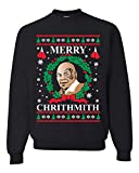 Wild Bobby Merry Chrithmith Mike Tyson Ugly Christmas Sweater Unisex Crewneck Sweatshirt, Black, 3XL