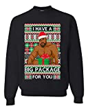 I have a Big package Meme Barry Wood Ugly Christmas Sweater Unisex Crewneck Graphic Sweatshirt, Black, 3X-Large