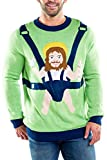 Tipsy Elves Men's Sweet Baby Jesus Ugly Christmas Sweater - Funny Christmas Sweater (XL3) Green