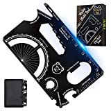 Credit Card Multitool Stocking Stuffers - 19 in 1 Multitool Unique Christmas Cool Gadgets Gifts for Men Women Wallet EDC Multitool Card Gift Idea for Dad Father Husband Boyfriend Him(Light Black)