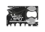 Wallet Ninja Multitool Card – 18 in 1 Credit Card Size Multi-Tool for Quick Repairs, EDC Survival Gear, Bottle Opener, Camping –- Cool Gadget and Stocking Stuffer – Black