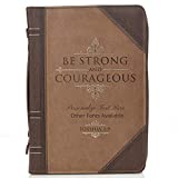 Personalized Custom Bible Cover for Men Brown Joshua 1:9 Faux Leather Christian Gift for Father, Brother, Son, Grandpa, Grandson Laser Engraved Imprinting Your Text Name (Medium)
