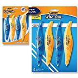 BIC Wite-Out Brand Exact Liner Correction Tape, 19.8 Feet, 4-Count Pack of white Correction Tape, Fast, Clean and Easy to Use Tear-Resistant Tape Office or School Supplies