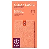 Cleanlogic Bath and Body Exfoliating Stretch Bath/Shower Cloth, Assorted Colors, 3 Count