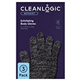 Cleanlogic Detoxify Charcoal Infused Exfoliating Stretch Bath & Shower Gloves Assorted Colors, 3 Pair – 9 Count