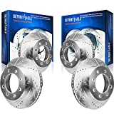 Detroit Axle - Front & Rear Drilled Disc Brake Rotors Replacement for 2001-2010 Chevy GMC Silverado 2500HD Sierra 2500HD - 4pc Set