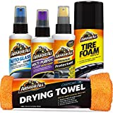 Armor All Car Wash and Interior Cleaner Kit (5 Items) - Includes Towel, Tire Foam, Glass, Protectant and Cleaning Spray, 19451