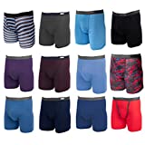 Fruit of the Loom, 12 Pack Random, Mens Underwear, Size Medium, Cotton Underwear, Boxer Briefs with Fly, Tag Free