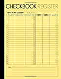 Checkbook Register: 8.5 x 11 inches large size , 125 pages , cream paper (double-sided): A Tracker / Log book for Checking Account Transaction Register / Bookkeeping : simple yellow cover