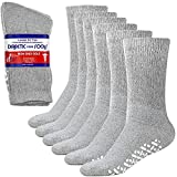 Debra Weitzner 6 Pairs Non-Binding Loose Fit Sock - Non-Slip Diabetic Socks for Men and Women - Ankle Crew Grey