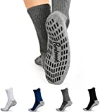 Pembrook 4 Pairs Crew Non Slip Socks - Gripper Socks for Men Women Husband Dad | Grip Socks Men | Non Slip Socks Men | Non Skid Socks for Men