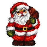 Huanxin Latch Hook Rug Kits, 3D Printed Canvas Christmas Santa Decor Crochet Tapis Needle for Carpet for Crafts 20.4" X 15.0",Santa Claus