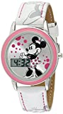 Disney Kids' MN1022 Minnie Mouse Watch with White Leather Band