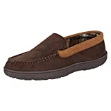 Hanes Men's Moccasin Slipper House Shoe With Indoor Outdoor Memory Foam Sole Fresh IQ Odor Protection, Brown, X-Large