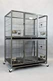 New 37" Homey Pet Two Tier Pet Dog Cat Cage with Feeding Door and Bowls