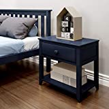 Max & Lily Nightstand with Drawer and Shelf, Blue