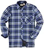 Backpacker Men's Flannel/Quilt Lined Shirt Jacket, Blue/Green, X-Large