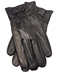 Reed Men's Genuine Leather Warm Lined Driving Gloves (L, BLACK)