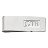 Men’s Recess Letters Monogram Money Clip - Personalized, Polished & Laser Designed (Rhodium Plated Sterling Silver)