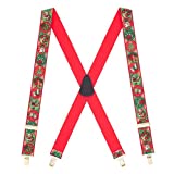 SuspenderStore Men's Christmas Suspenders w/Brass Clips