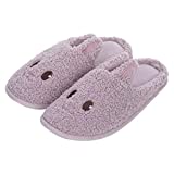 shevalues Cute Bunny Slippers for Women Fuzzy Animal Memory Foam House Slippers Waterproof Sole Home Slippers, Pink Bunny, 6.5-7.5 Women / 5.5-6.5 Men