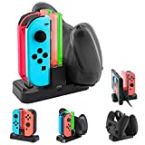 NexiGo 2021 Upgraded Charging Dock for Nintendo Switch Joy-Con and Pro Controllers with USB Type-C Charging Cord and Charging Indicator, Fast Charger Charging Station