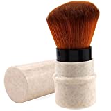 QMSILR Blush Brush Retractable Makeup Brush Portable Powder Brush with Cover Professional Travel Face Blush Brush Soft Fluffy Foundation Brush Makeup Tool for Contouring Highlighting
