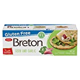 Dare Breton Gluten Free Crackers, Herb and Garlic, 4.76 oz Box (Pack of 6)  Healthy Gluten Free Snacks with No Artificial Colors or Flavors  Made with Tapioca Flour and Green Lentil Flour