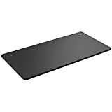 Tangkula Universal Wood Table Top, 55 x 28 inch Solid One-Piece Desktop for Standard & Sit to Stand Desk Frame, Rectangular Office Countertop with 2 Cable Management Holes, Relevance Tabletop (Black)