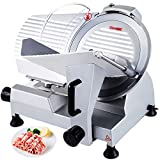 VBENLEM Commercial Meat Slicer, 12 inch Electric Food Cutter, 420W Semi-Auto Electric Deli Meat Cheese Food Slicer, Premium Chromium-plated Steel Blade Adjustable Thickness Commercial and for Home Use