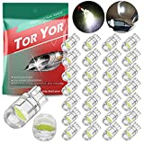 TORYOR 194 LED Light Bulb White 6000K Pack of 30, 168 2825 W5W T10 Wedge COB LED Replacement Bulbs Error Free for Car Dome Map Door Courtesy License Plate Lights