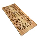 WE Games Cribbage Board Game Set, Travel Cribbage with Card Storage and Plastic Pegs, Unique 4 Track Board, Classic Wooden Board Game, Coffee Table Board Games for Families