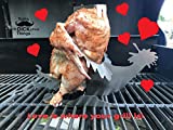 Rooster Love Beer Can Chicken Stand! Beer chicken roaster; Stainless steel Chicken roasting rack for BBQ, Grill, oven; Great Gift! Stores flat--Space Saver! Includes FREE SUNGLASSES…for the Chicken!